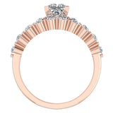 1.50 ct Princess Diamond Solitaire Engagement Ring Set in Shared Prong Setting 14k Gold Glitz Design (I,I1) - Rose Gold