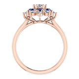 September Birthstone Sapphire 18K Gold Diamond Ring 2.65 ct tw - Rose Gold