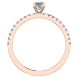 Petite Engagement Rings for Women Princess Diamond 18K Gold 0.65 ct-SI - Rose Gold