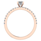 Petite Wedding Rings Princess Cut Bridal Set 18K Gold 0.90 ct-G,VS - Rose Gold