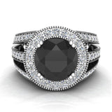 Black engagement ring Real diamond accents 14K Gold 4.56 ctw I1 - White Gold