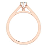 Marquise Cut Earth-mined Diamond Engagement Ring 14k Gold (G,VS1) - Rose Gold