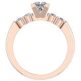 Princess  Diamond Engagement Ring for Women 5-stone Ring 14K Gold-I,I1 - Rose Gold