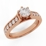Diamond Engagement Rings Round Brilliant Diamond Ring 6-prong-I,I1 - Rose Gold