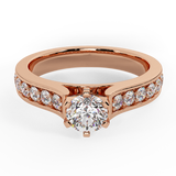 Diamond Engagement Rings Round Brilliant Diamond Ring 6-prong-I,I1 - Rose Gold