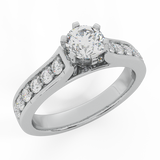 Diamond Engagement Rings Round Brilliant Diamond Ring 6-prong-I,I1 - White Gold