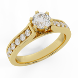Diamond Engagement Rings Round Brilliant Diamond Ring 6-prong-G,SI - Yellow Gold