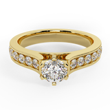 Diamond Engagement Rings Round Brilliant Diamond Ring 6-prong-I,I1 - Yellow Gold