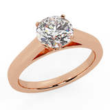 Diamond Engagement Ring for Women Round Solitaire 4-prong 14K Gold-G,SI - Rose Gold