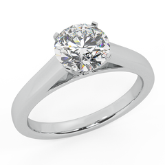 Diamond Engagement Ring for Women Round Solitaire 4-prong White Gold