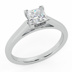 Diamond Engagement Rings for Women Princess Solitaire Ring White Gold