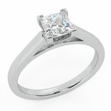 Diamond Engagement Rings for Women Princess Solitaire Ring 14K Gold-G,I1 - White Gold