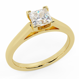 Diamond Engagement Rings for Women Princess Solitaire Ring 14K Gold-G,SI - Yellow Gold
