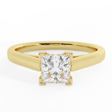 Diamond Engagement Rings for Women Princess Solitaire Ring 14K Gold-G,SI - Yellow Gold