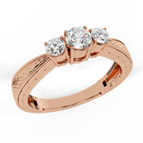 Past Present Future Diamond Engagement Ring 3/8 CT 14K Gold I,I1 - Rose Gold