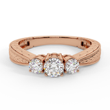 Past Present Future Diamond Engagement Ring 3/8 CT 14K Gold I,I1 - Rose Gold