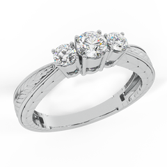 Past Present Future Diamond Engagement Ring White Gold