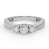 Past Present Future Diamond Engagement Ring 3/8 CT 14K Gold G,I1 - White Gold
