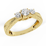 Past Present Future Diamond Engagement Ring 3/8 CT 14K Gold G,SI - Yellow Gold