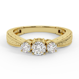 Past Present Future Diamond Engagement Ring 3/8 CT 14K Gold I,I1 - Yellow Gold