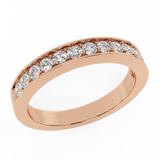 0.33 ct tw Semi-Eternity Wedding Ring Diamond Band 14k Gold-G,I1 - Rose Gold