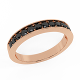 0.33 cttw Semi-Eternity Wedding Ring Diamond Band 14k Gold-Black - Rose Gold