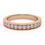 0.33 ct tw Semi-Eternity Wedding Ring Diamond Band 14k Gold-G,I1 - Rose Gold