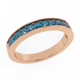 0.33 ct tw Semi-Eternity Wedding Ring Diamond Band 14k Gold-Blue,I1 - Rose Gold