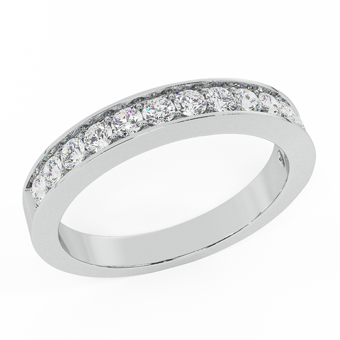 0.33 ct tw Semi-Eternity Wedding Ring Diamond Band 14k Gold-G,SI - White Gold