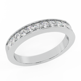 0.33 ct tw Semi-Eternity Wedding Ring Diamond Band 14k Gold-I,I1 - White Gold