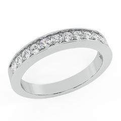0.33 ct tw Semi-Eternity Wedding Ring Diamond Band White Gold
