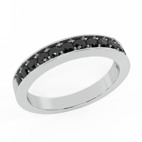 0.33 cttw Semi-Eternity Wedding Ring Diamond Band 14k Gold-Black - White Gold