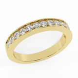 0.33 ct tw Semi-Eternity Wedding Ring Diamond Band 14k Gold-F,VS - Yellow Gold