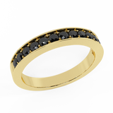 0.33 cttw Semi-Eternity Wedding Ring Diamond Band 14k Gold-Black - Yellow Gold