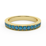 0.33 ct tw Semi-Eternity Wedding Ring Diamond Band 14k Gold-Blue,I1 - Yellow Gold