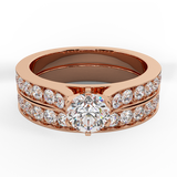 Wedding Ring Set for Women Round Diamond 14K Gold Bridal Set-G,VS