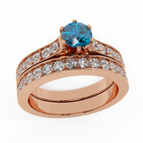 Cathedral Style Diamond Wedding Bridal Set for Women 14K Gold - Rose Gold