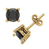 14K Gold Black Diamond Earrings for Women-Girls Gift-Box 2/3 Carat - Yellow Gold