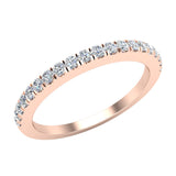 Diamond wedding bands match Cushion halo Wedding Rings 14K Gold G,I1 - Rose Gold