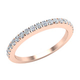 0.33 Ct Diamond wedding bands match Cushion halo Wedding Rings 14K Gold - Rose Gold