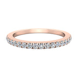0.33 Ct Diamond wedding bands match Cushion halo Wedding Rings 14K Gold - Rose Gold