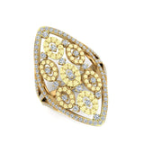1.20 Ct Cocktail Ring for Women Citrine & Diamond Ring 14K Gold-I,I1 - Yellow Gold