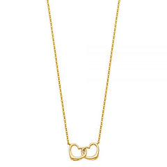 Entwined Hearts Bubble style 14K Solid Gold Necklace 18” length