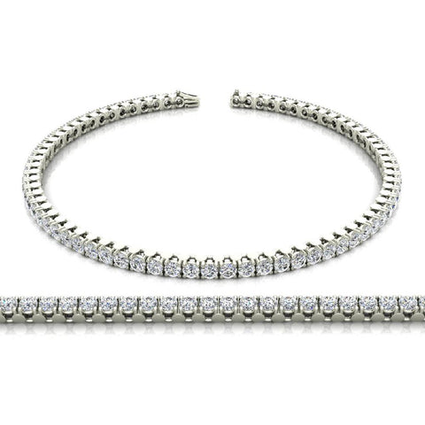 Women's Diamond Tennis Bracelet in 14K Gold 7 inch length (3.75 ct) - White Gold