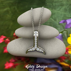 Dolphin Whale Tail Necklace 14K