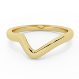 18K Gold Wedding Band matching to 2-stone diamond wedding ring set - Yellow Gold