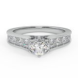 1.00 ct Round Riviera Diamond Engagement Ring for Women 18K Gold-G,SI - White Gold