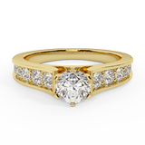 1.25 ct Round Brilliant Diamond Engagement Ring for Women 14K Gold-H,VS - Yellow Gold