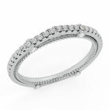 0.17 ct Band matching to Vintage Diamond Wedding Ring 14K Gold-I,I1 - White Gold
