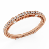 0.17 ct Band matching to Vintage Diamond Wedding Ring 18K Gold-G,VS - Rose Gold